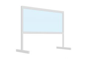 Glazen bureauscherm Seco 90cm - transparant - verhoogt in profiel