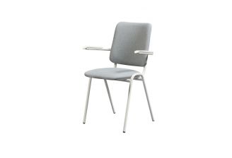 Gestoffeerde stoel van De Valk 3312/3313 in mouse grey met armleuningen