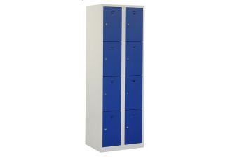 Beta locker Premium 2 vak 8 deurs blauw gladde deur