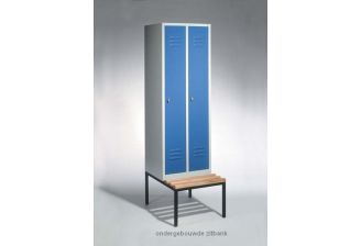 Garderobekast met zitbank Classic 1.1 - 42cm breed - blauw