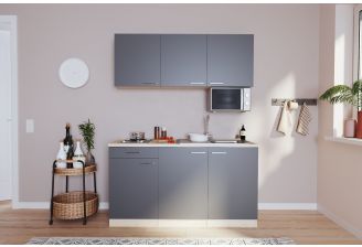 Kleine keuken 150 cm grijs met magnetron