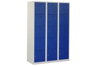Beta locker premium 3 vak 15 deurs blauw gladde deur