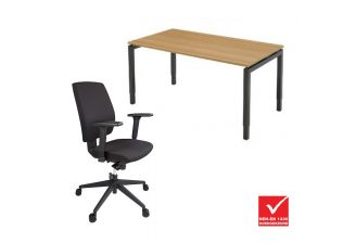 Profiel thuiswerkplek Nice een bureau met ergonomische stoel NEN 1335