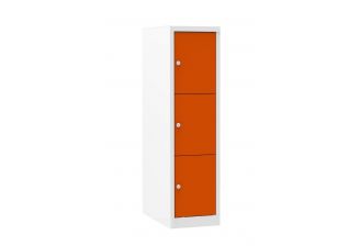 Locker - 3 deurs - wit - oranje