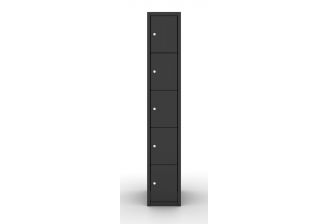 Darkline locker met 5 deuren in compleet zwartgrijs