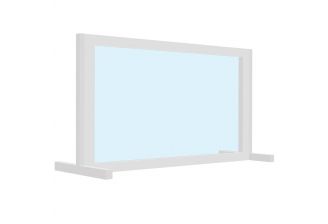 Wit frame met transparant kuchscherm Seco