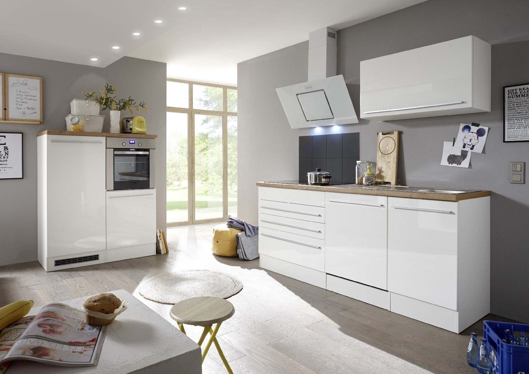 Meister dubbelblok hoogglans keuken wit